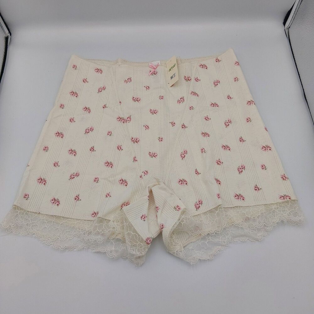 Aerie LARGE Superchill Pointelle High Waisted Boyshort Underwear, NATURAL